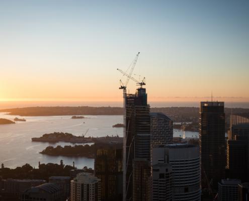 City at sunrise