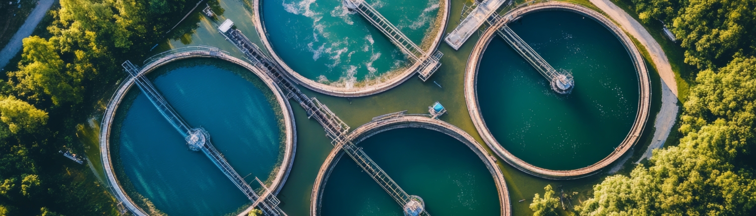 Water waste water treatment plant top view